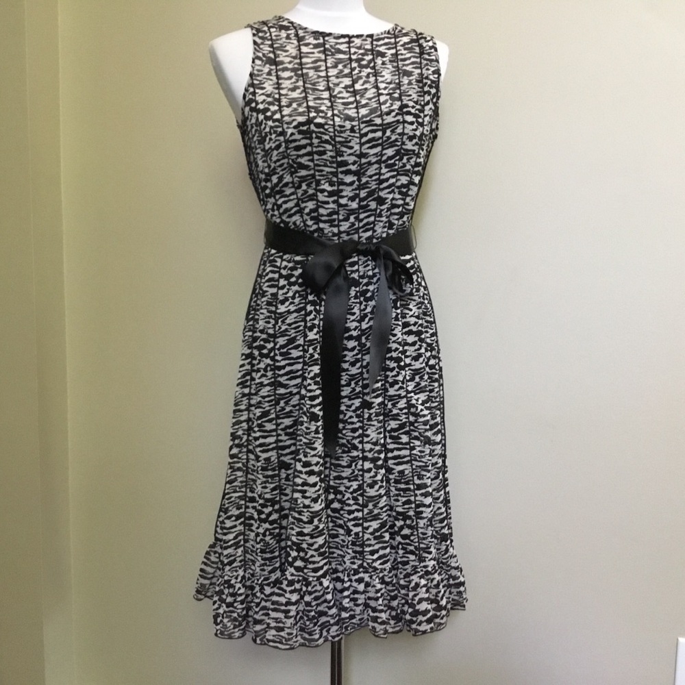 JESSICA HOWARD leopard chiffon print dress 4P/SP